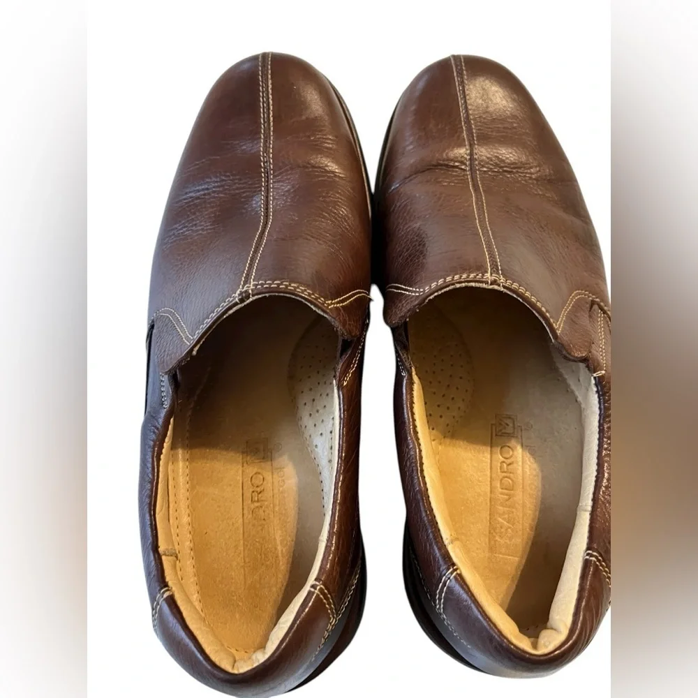 Sandro Brown Leather Loafers with Comfort Gel Sole. Men’s Size 10.5 D